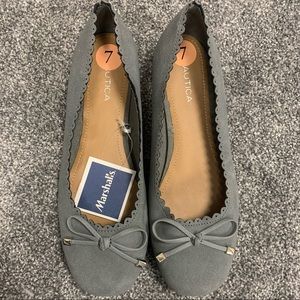 Nautica Gray womens flats with bow
